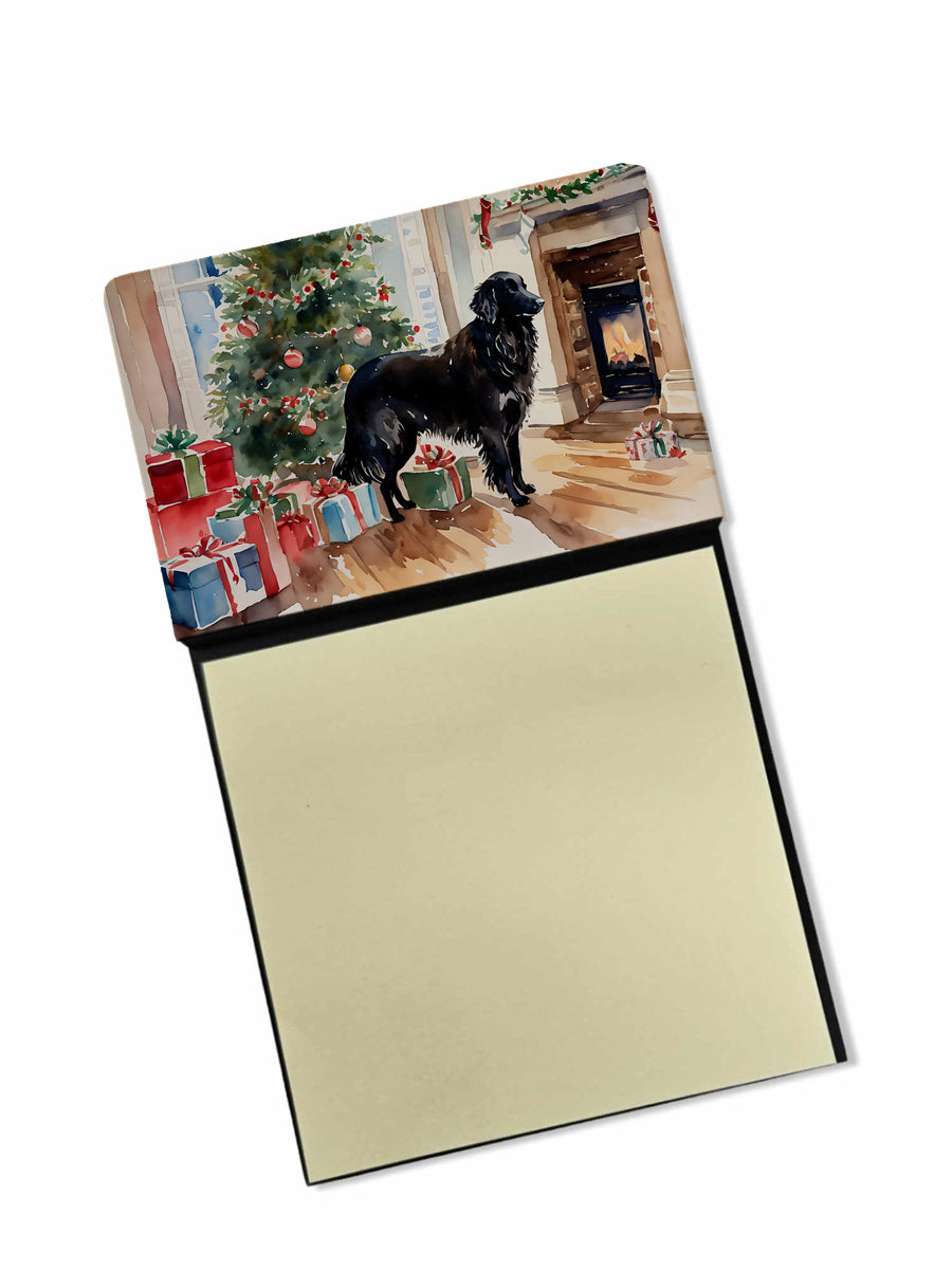 Flat-Coated Retriever Cozy Christmas Sticky Note Holder Image 1