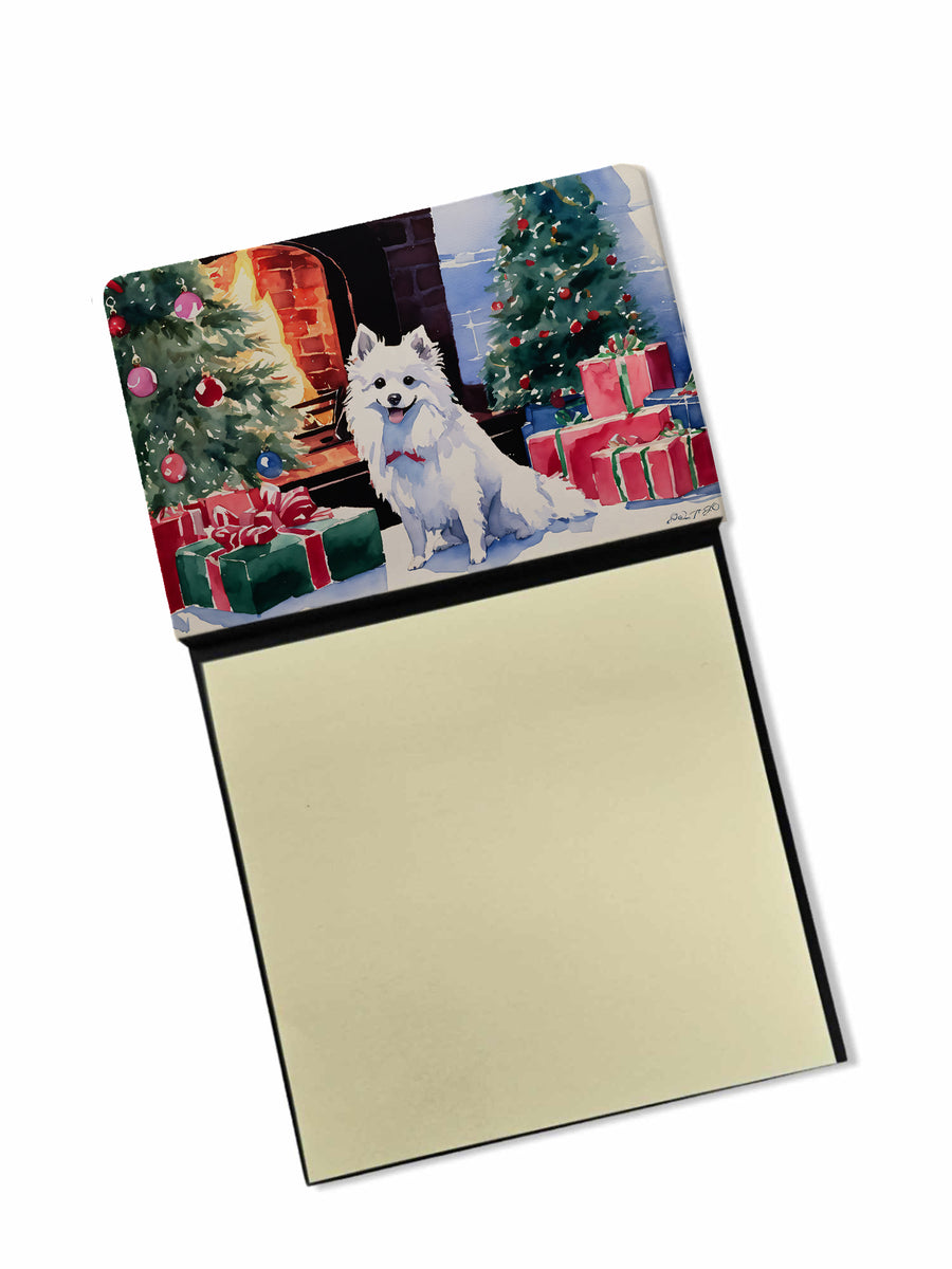 Japanese Spitz Cozy Christmas Sticky Note Holder Image 1