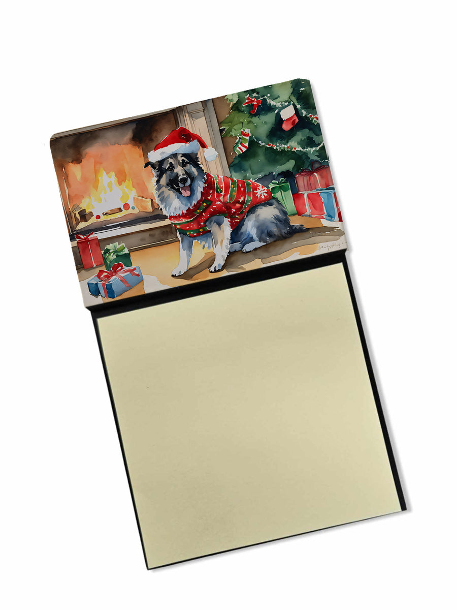Norwegian Elkhound Cozy Christmas Sticky Note Holder Image 1