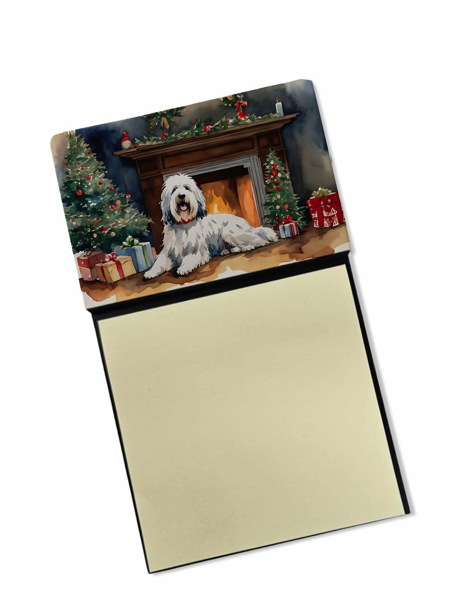Old English Sheepdog Cozy Christmas Sticky Note Holder Image 1
