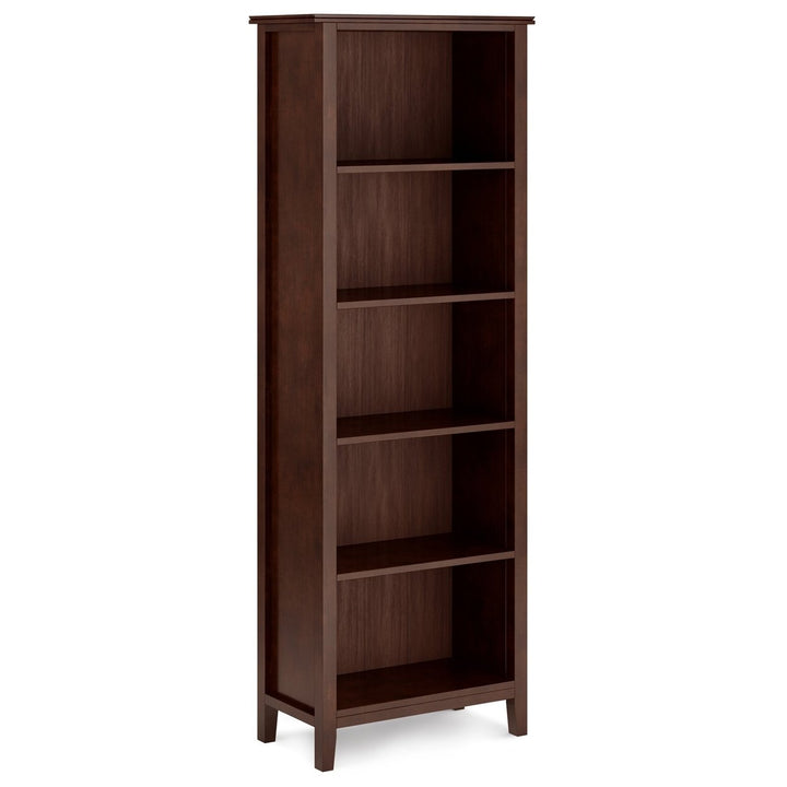 Artisan 5 Shelf Bookcase Solid Wood Adjustable Height 72 Inch Contemporary Design Image 1