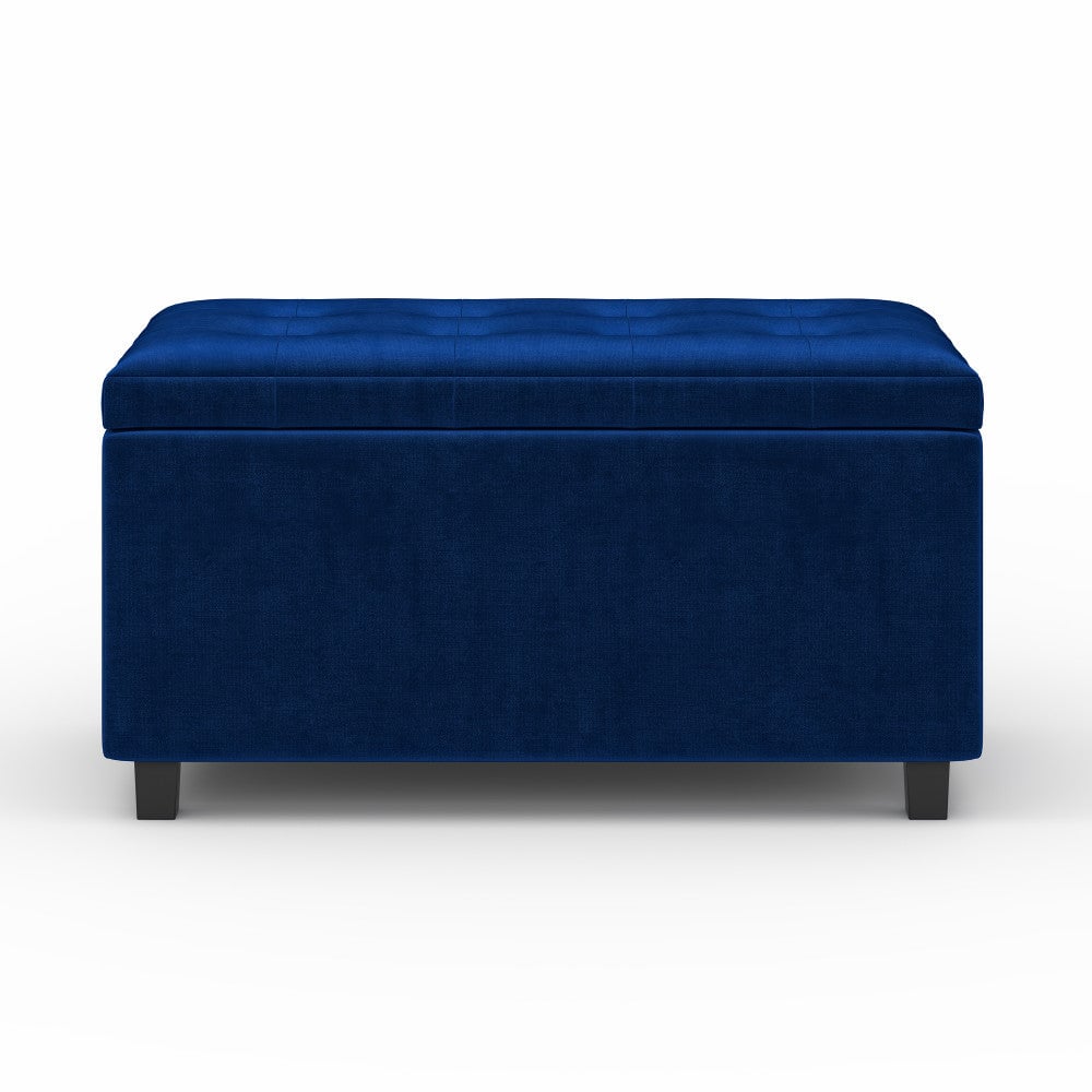 Cosmopolitan Storage Ottoman Velvet Fabric 33.5in Rectangular Tufted Design Image 3