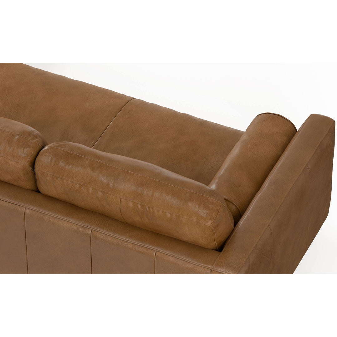 Morrison Leather Sectional Sofa L-Shaped Right Facing Chaise Top Grain Leather Image 12