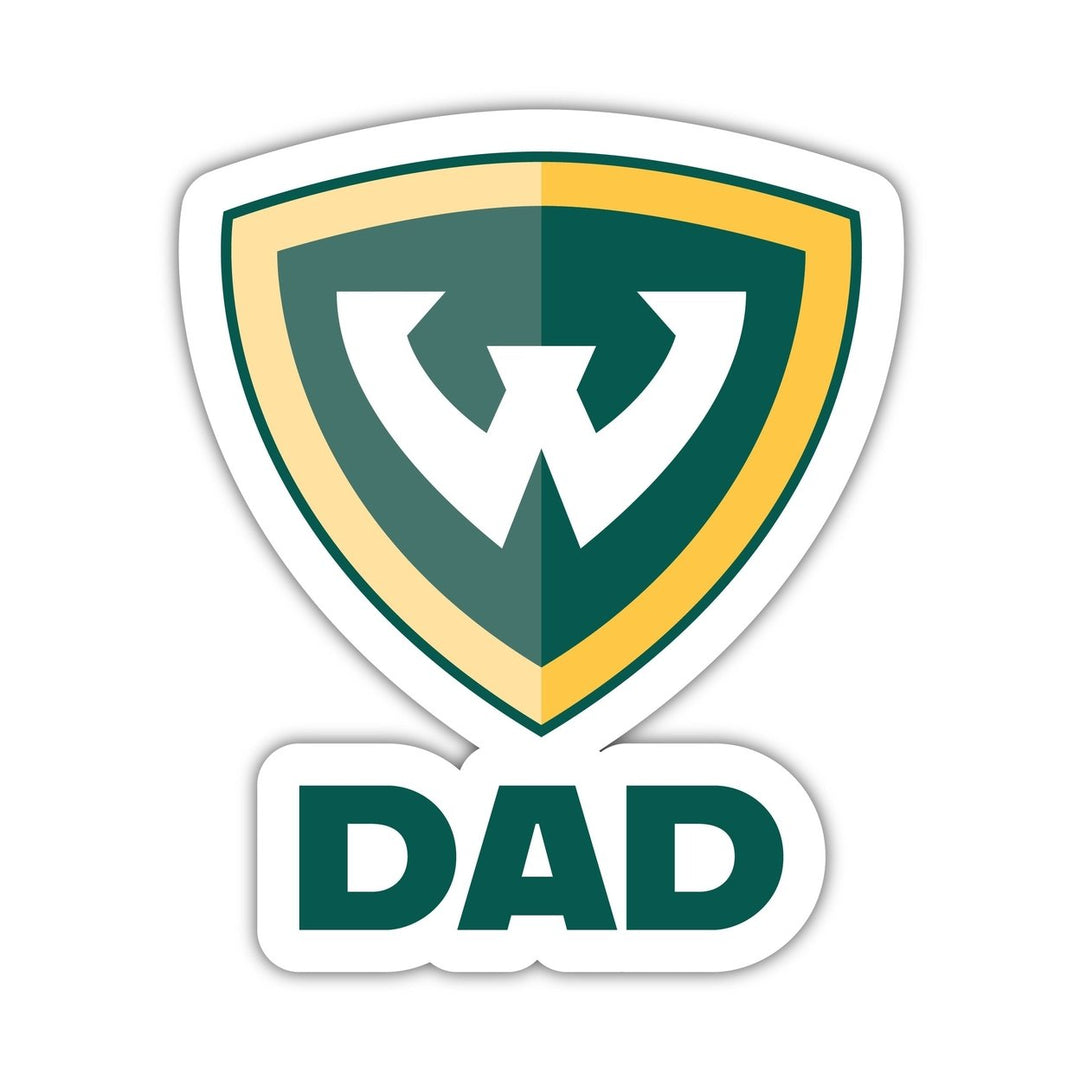 Wayne State 4-Inch Proud Dad Vinyl Decal Sticker Officially Licensed Collegiate Product Image 1