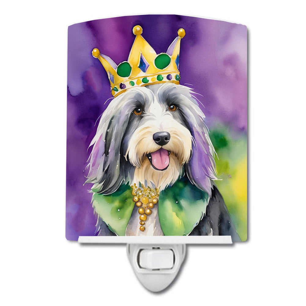 Bearded Collie King of Mardi Gras Ceramic Night Light Image 1