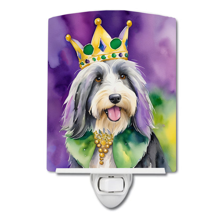 Bearded Collie King of Mardi Gras Ceramic Night Light Image 1