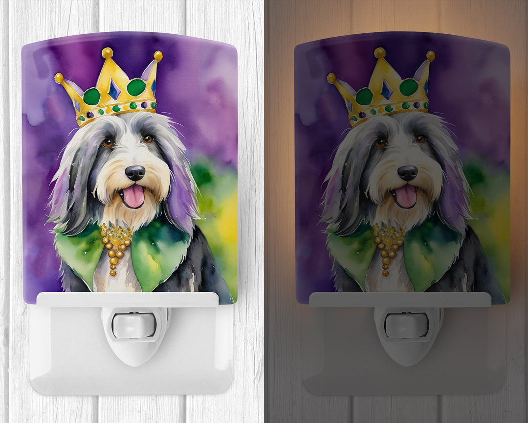 Bearded Collie King of Mardi Gras Ceramic Night Light Image 2