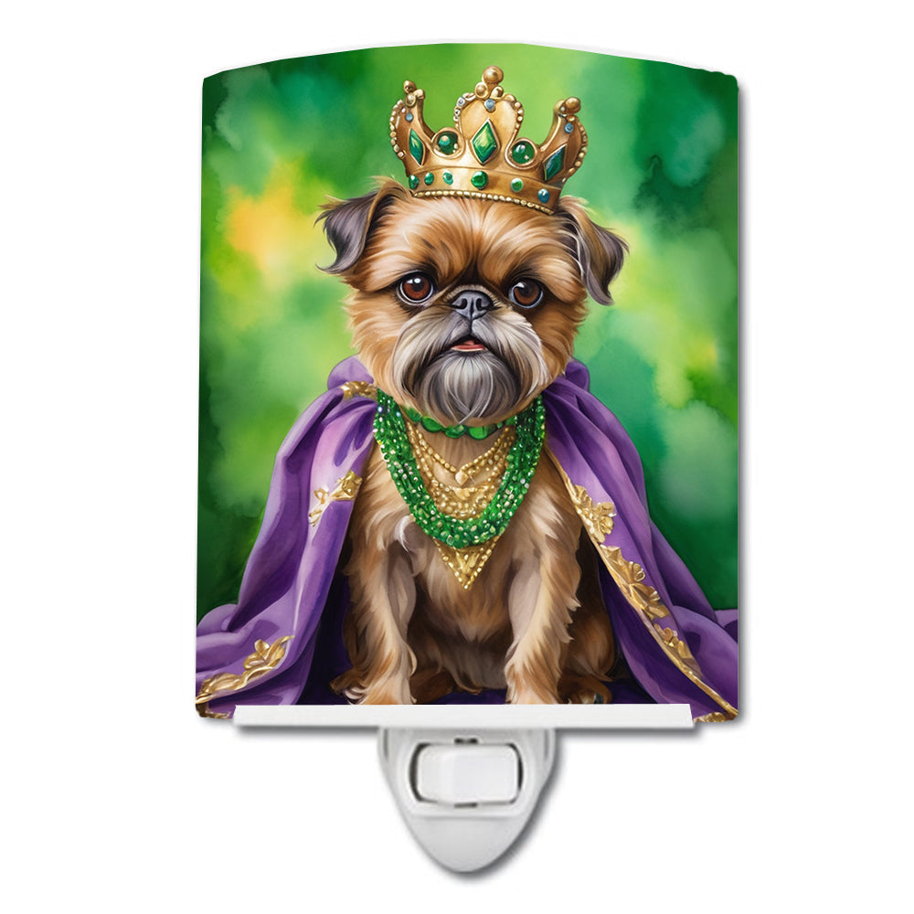 Brussels Griffon King of Mardi Gras Ceramic Night Light Image 1