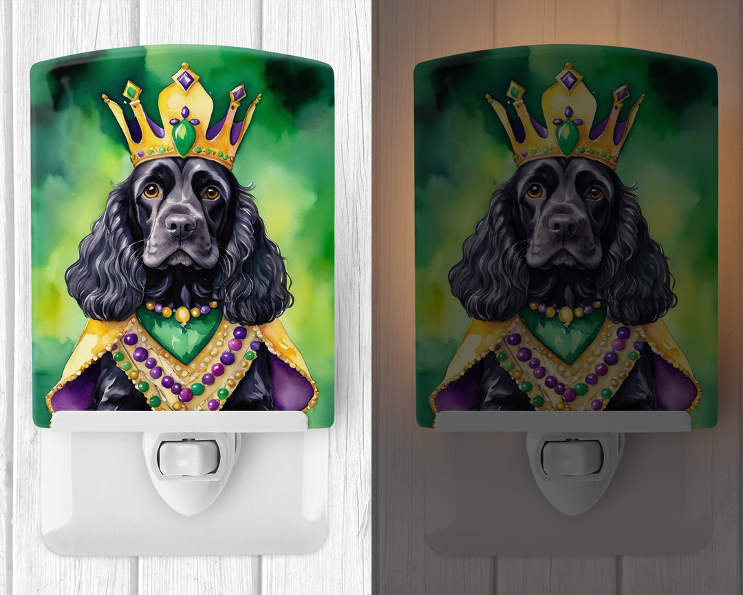 Cocker Spaniel King of Mardi Gras Ceramic Night Light Image 2