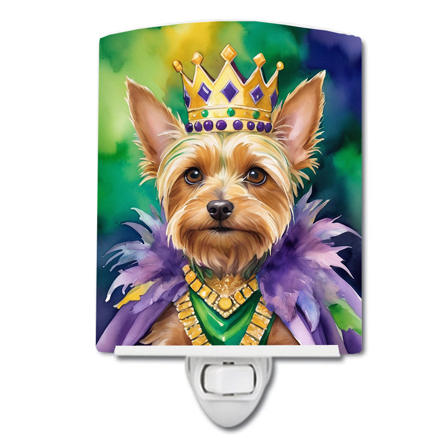 Silky Terrier King of Mardi Gras Ceramic Night Light Image 1