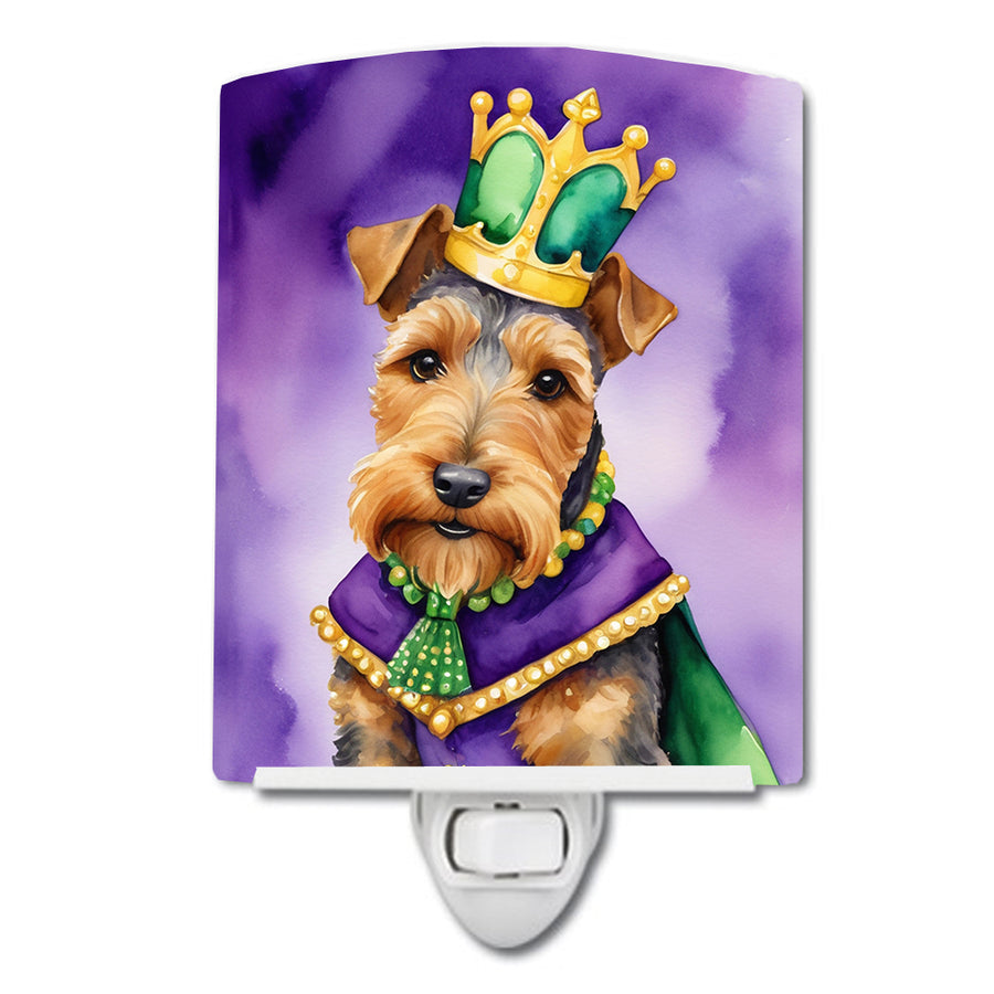 Welsh Terrier King of Mardi Gras Ceramic Night Light Image 1