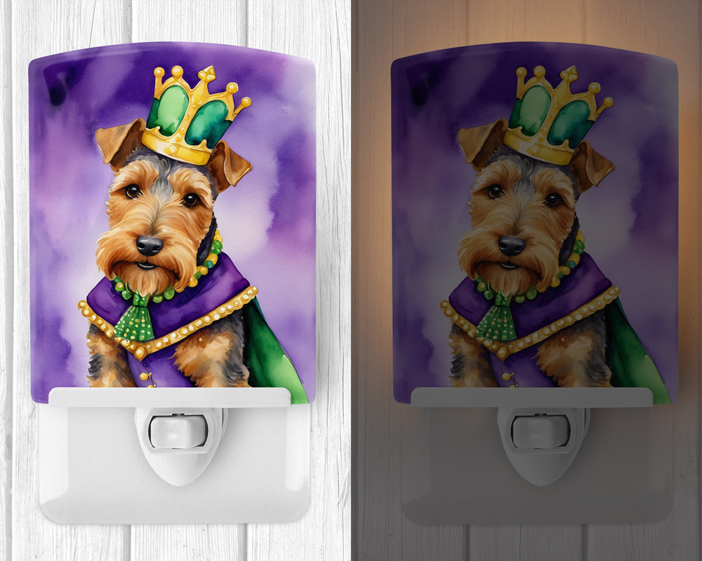 Welsh Terrier King of Mardi Gras Ceramic Night Light Image 2