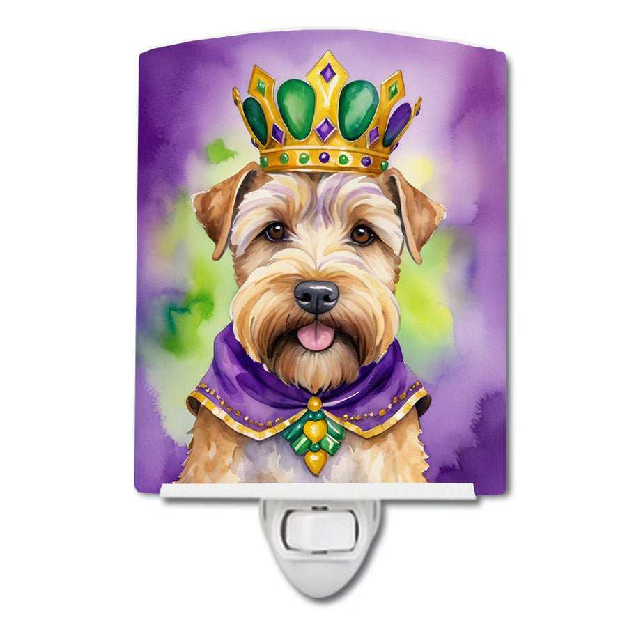 Wheaten Terrier King of Mardi Gras Ceramic Night Light Image 1