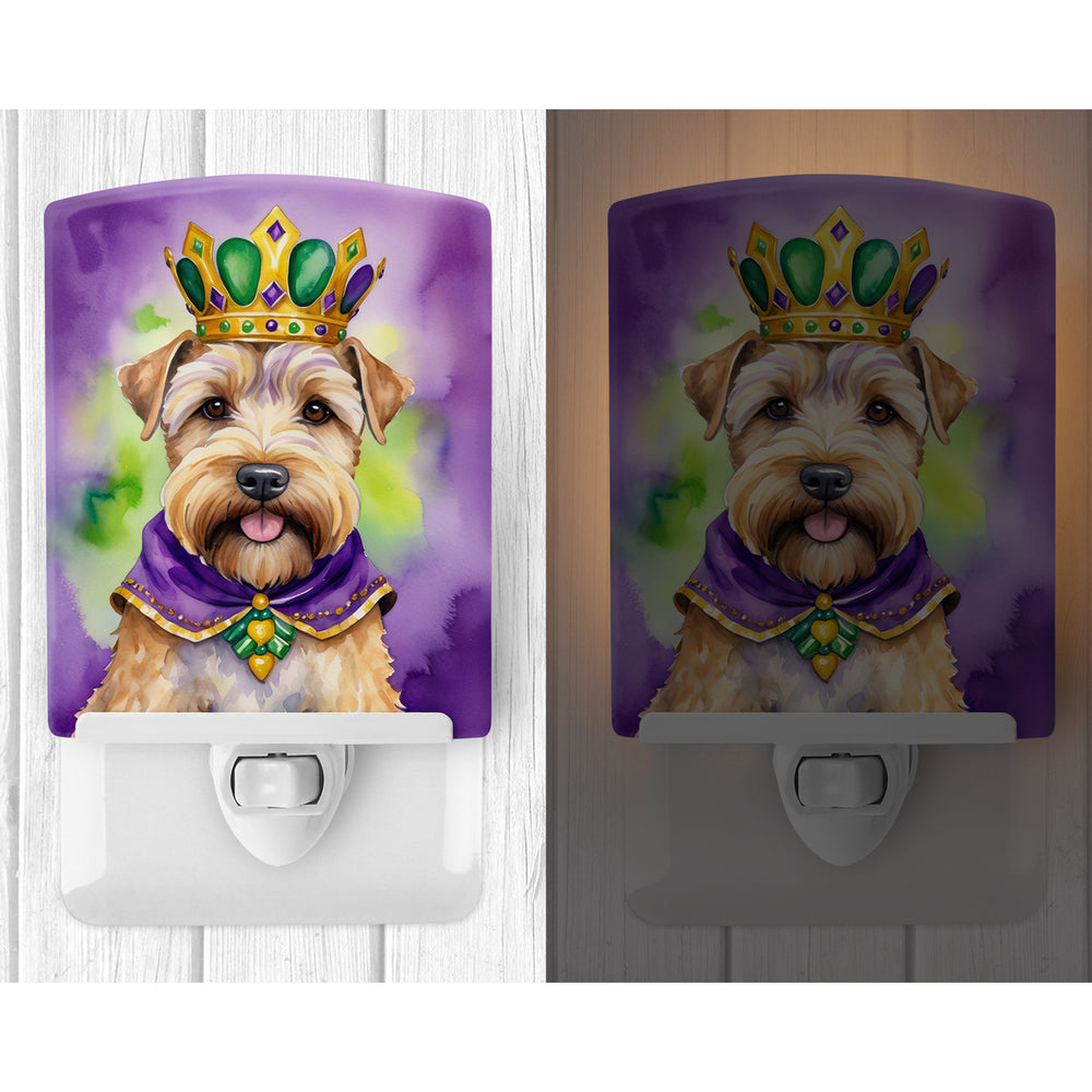 Wheaten Terrier King of Mardi Gras Ceramic Night Light Image 2