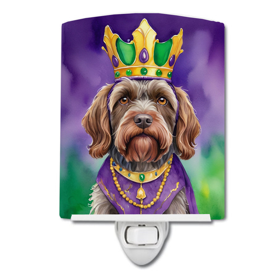 Wirehaired Pointing Griffon King of Mardi Gras Ceramic Night Light Image 1