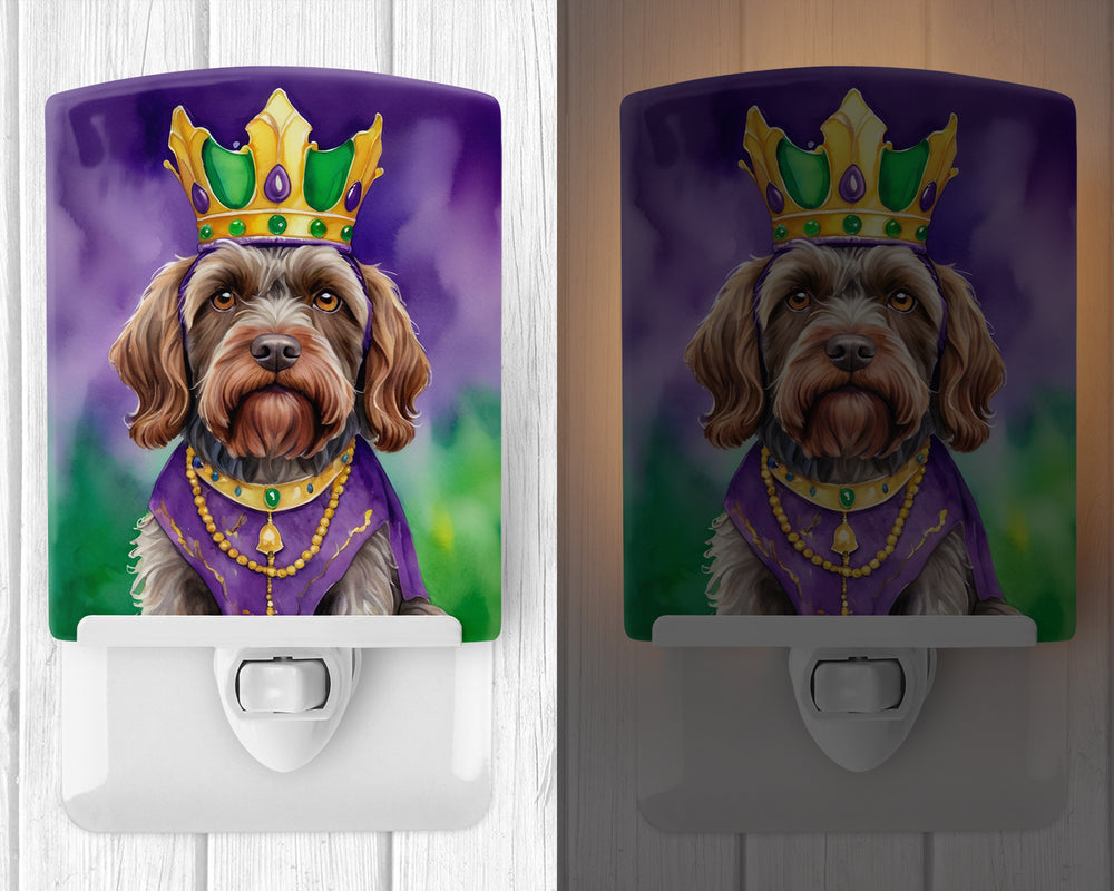 Wirehaired Pointing Griffon King of Mardi Gras Ceramic Night Light Image 2