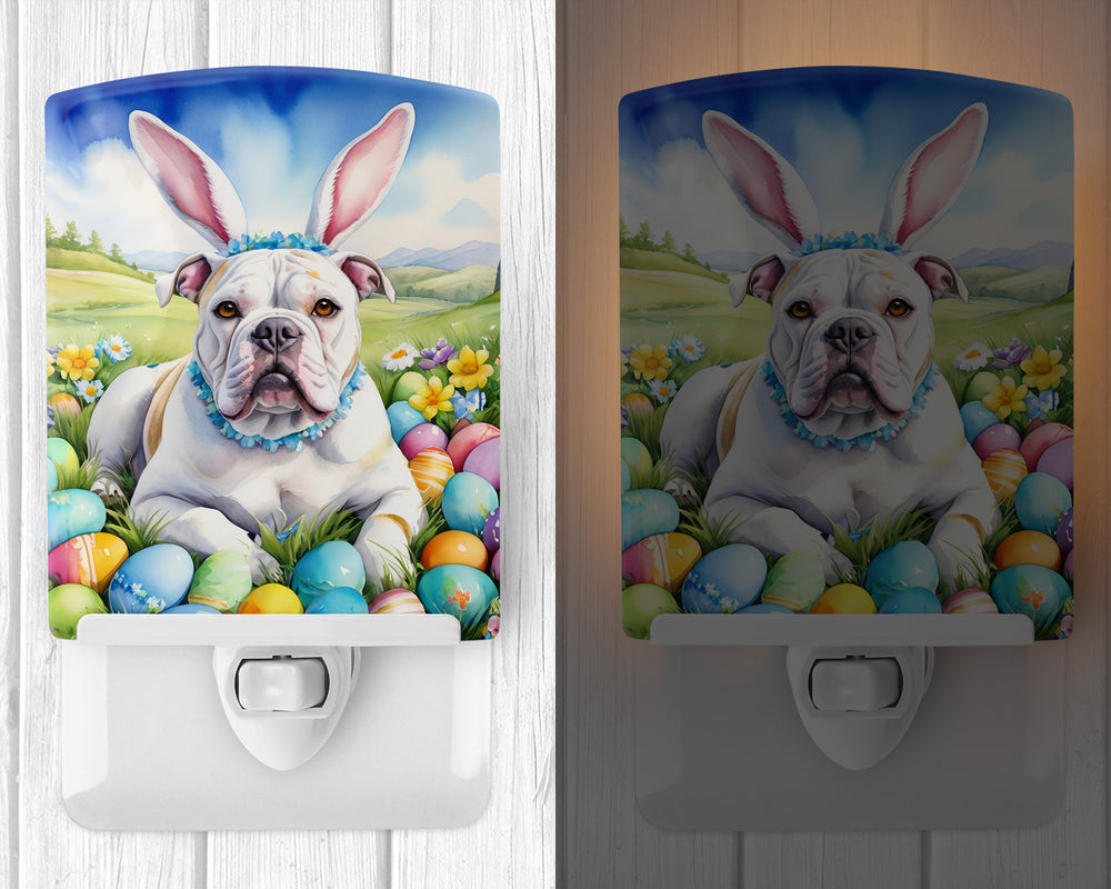 American Bulldog Easter Egg Hunt Ceramic Night Light Image 2