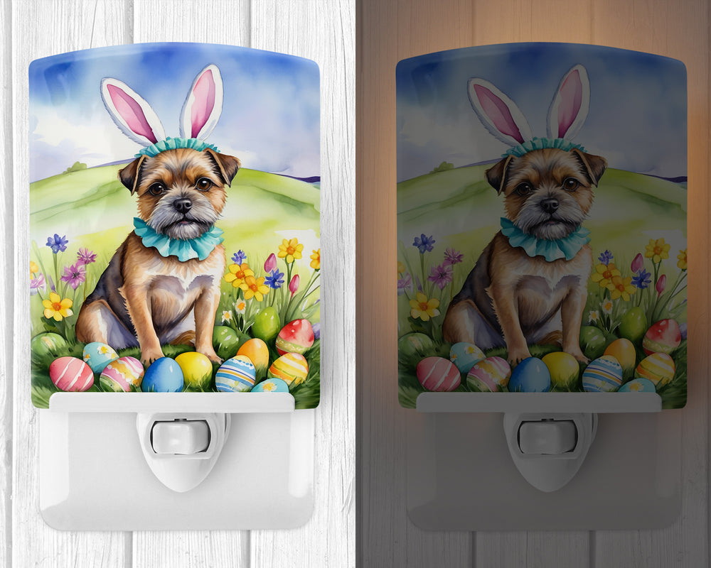 Border Terrier Easter Egg Hunt Ceramic Night Light Image 2