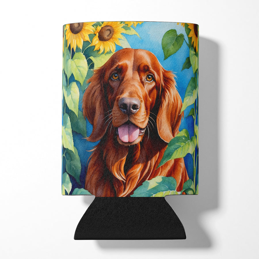 Irish Setter in Sunflowers Can or Bottle Hugger Image 1