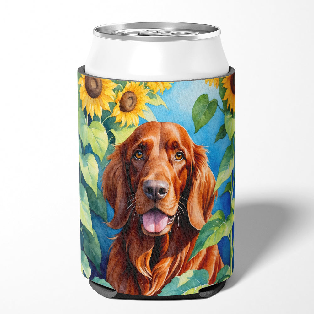 Irish Setter in Sunflowers Can or Bottle Hugger Image 2