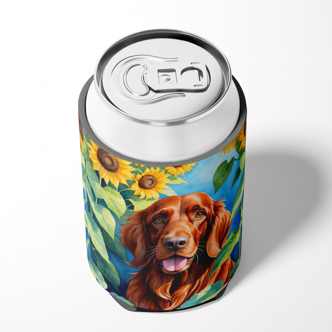 Irish Setter in Sunflowers Can or Bottle Hugger Image 4