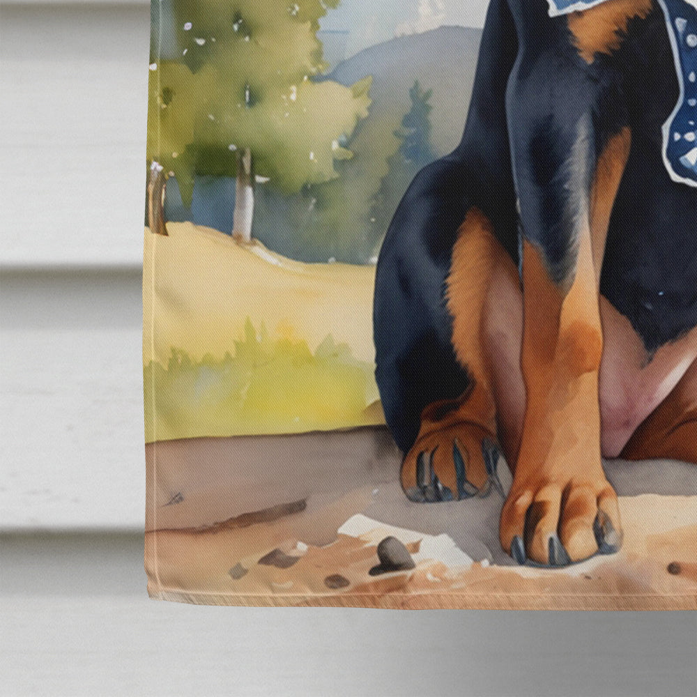 Rottweiler Cowboy Welcome House Flag Image 4