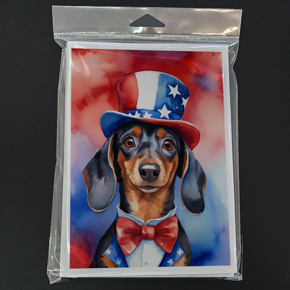 Dachshund Patriotic American Greeting Cards Pack of 8 Image 3