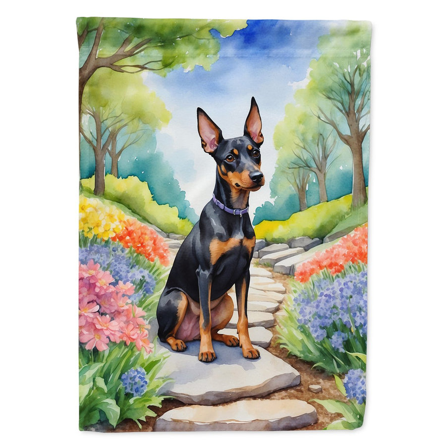 Manchester Terrier Spring Path House Flag Image 1