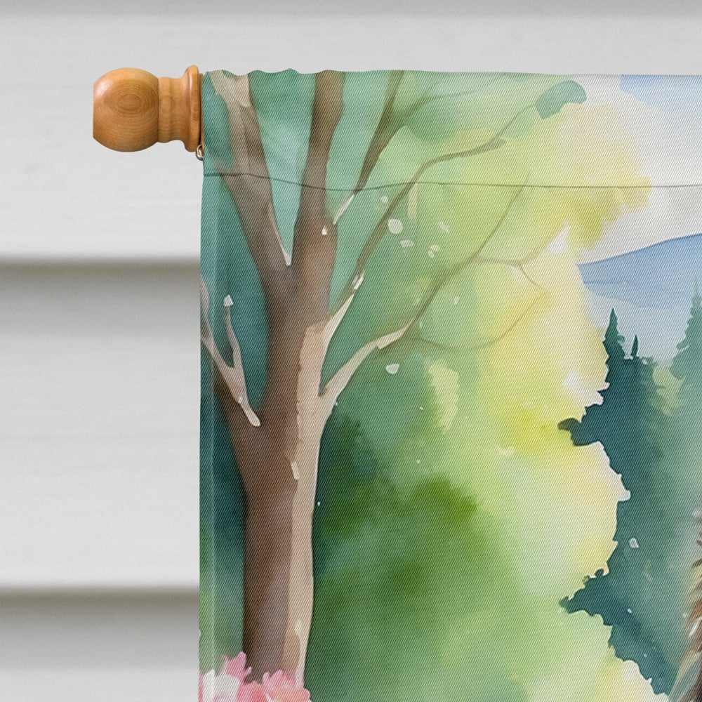 Sheltie Spring Path House Flag Image 3