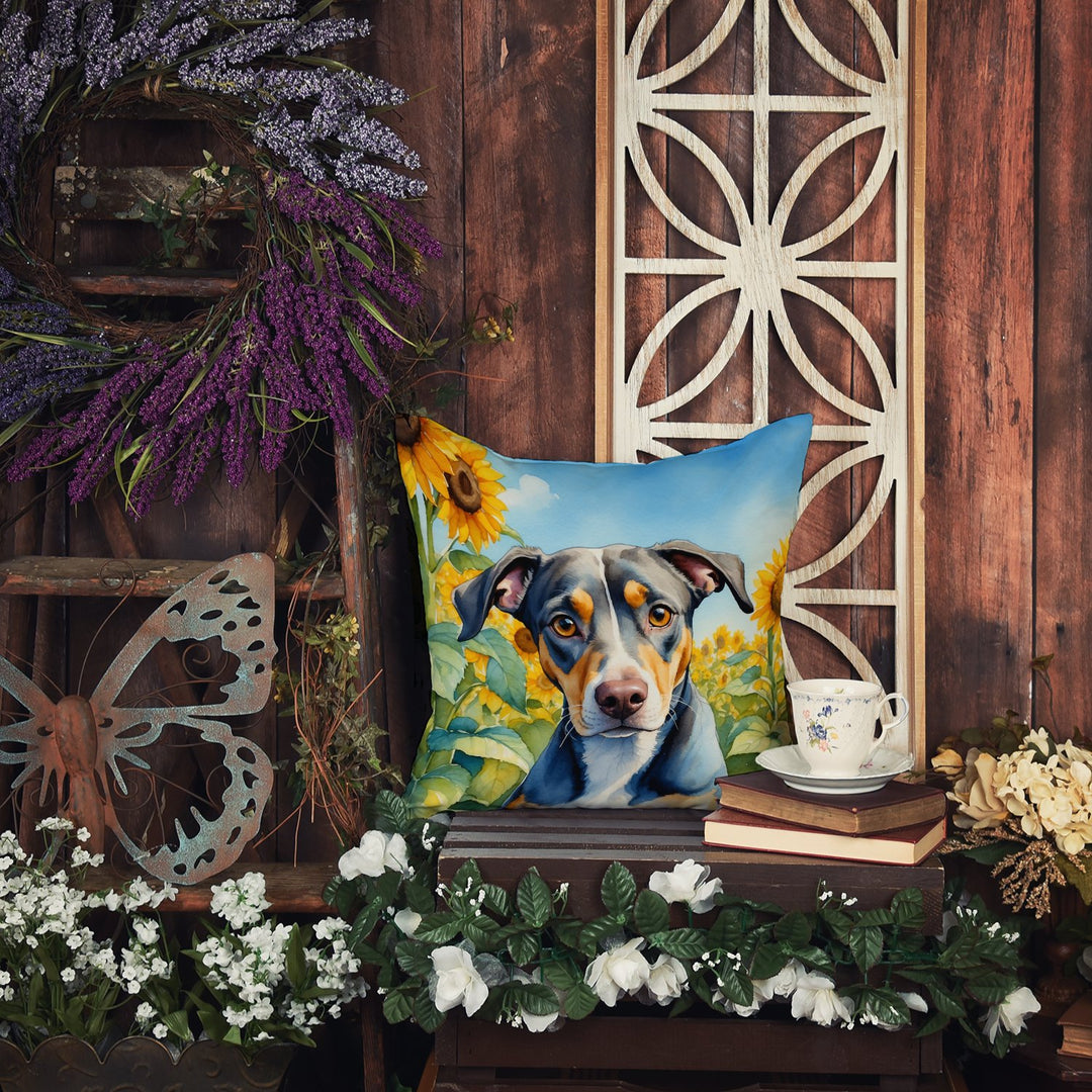 Catahoula in Sunflowers Throw Pillow Image 5