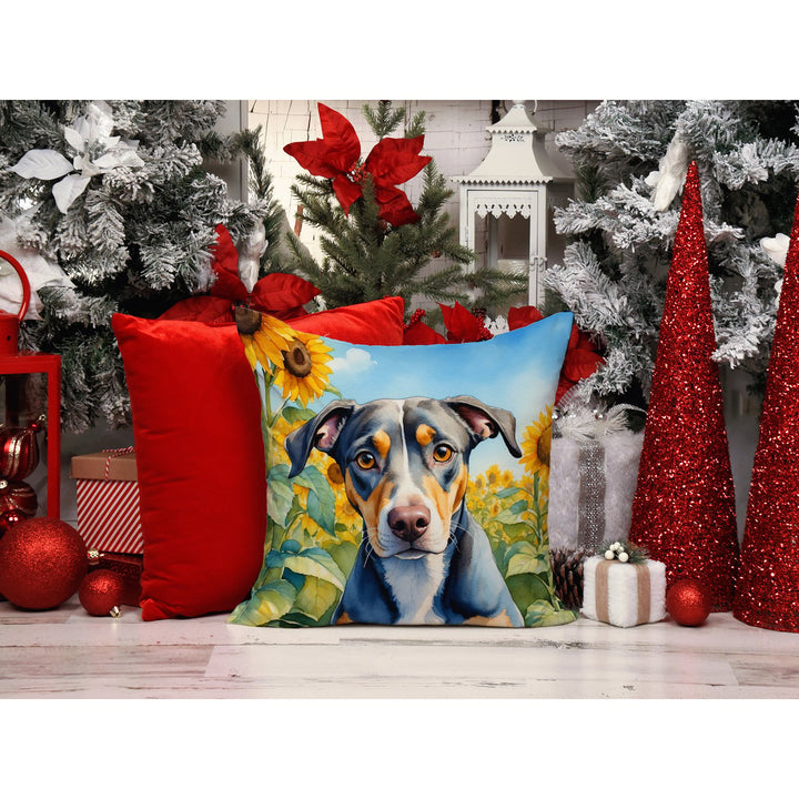 Catahoula in Sunflowers Throw Pillow Image 6