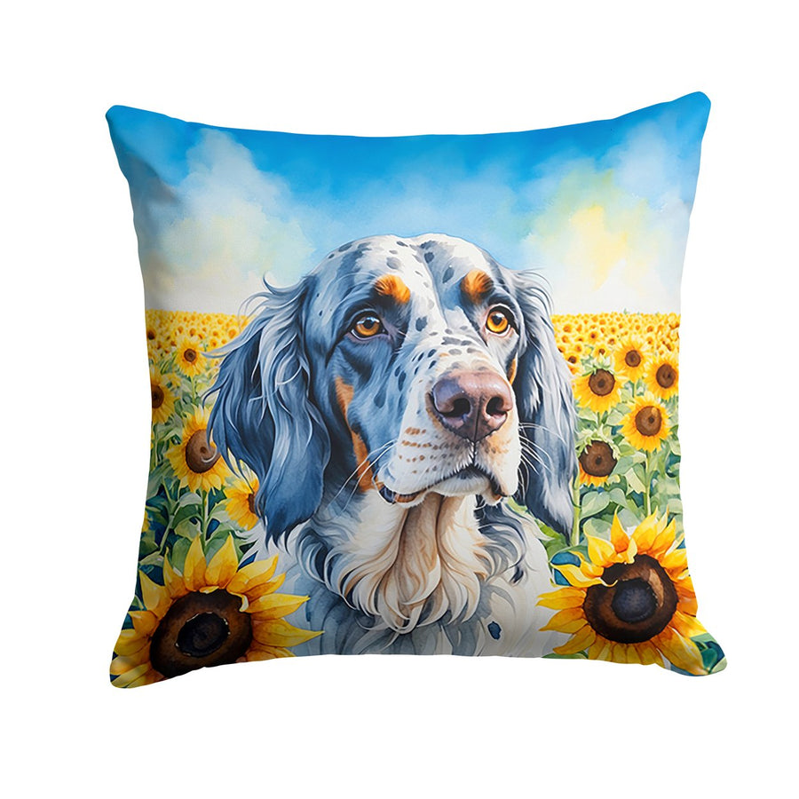 English Setter in Sunflowers Throw Pillow Image 1