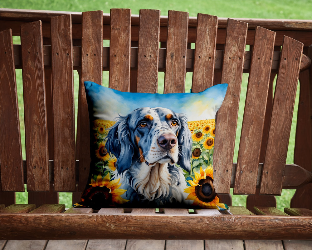 English Setter in Sunflowers Throw Pillow Image 2