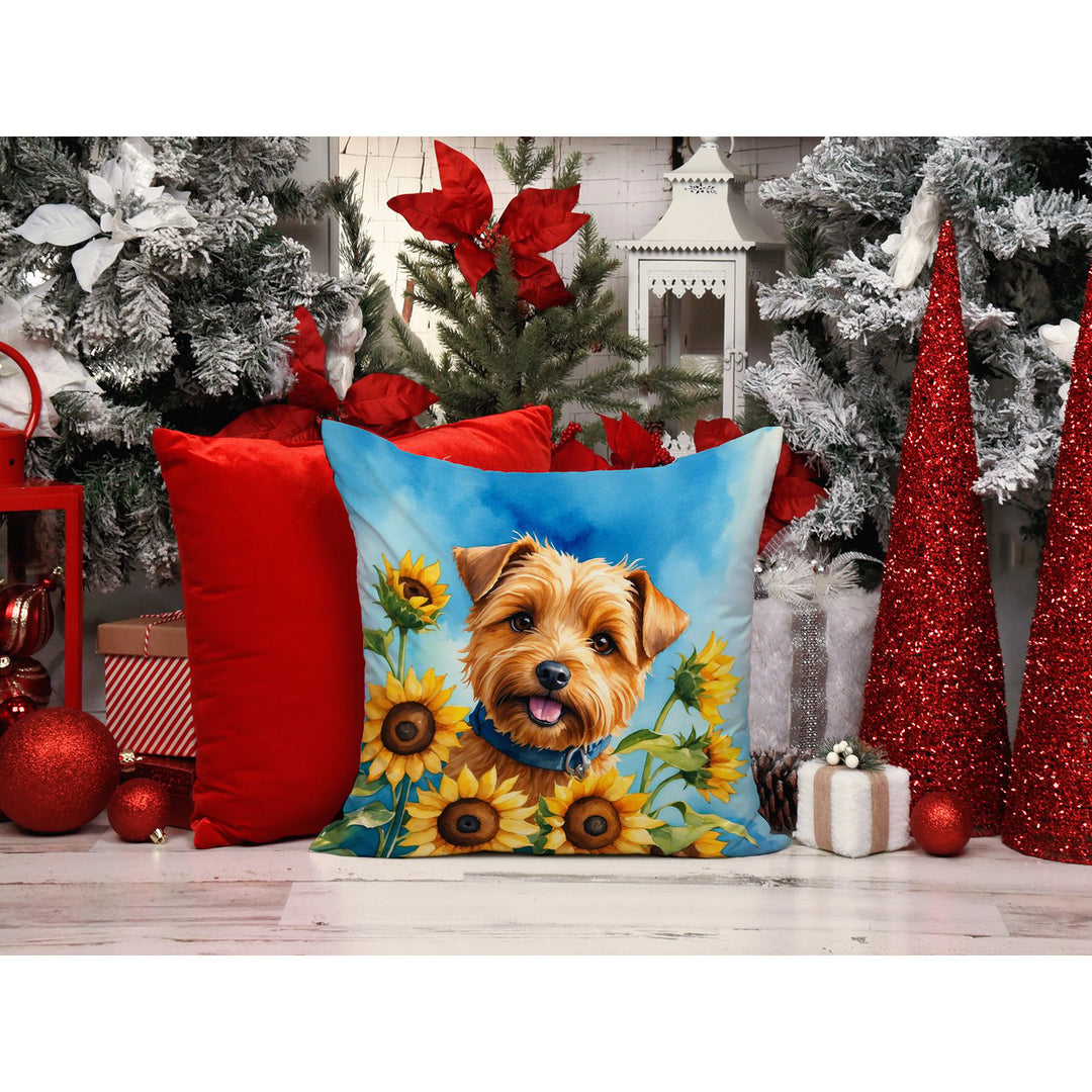 Norfolk Terrier in Sunflowers Throw Pillow Image 6