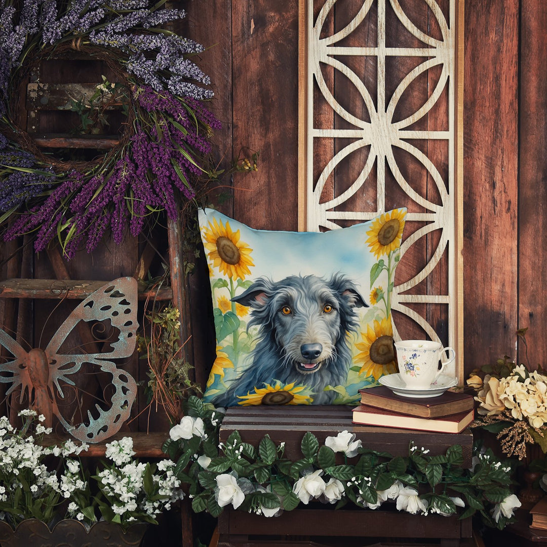 Scottish Deerhound in Sunflowers Throw Pillow Image 5