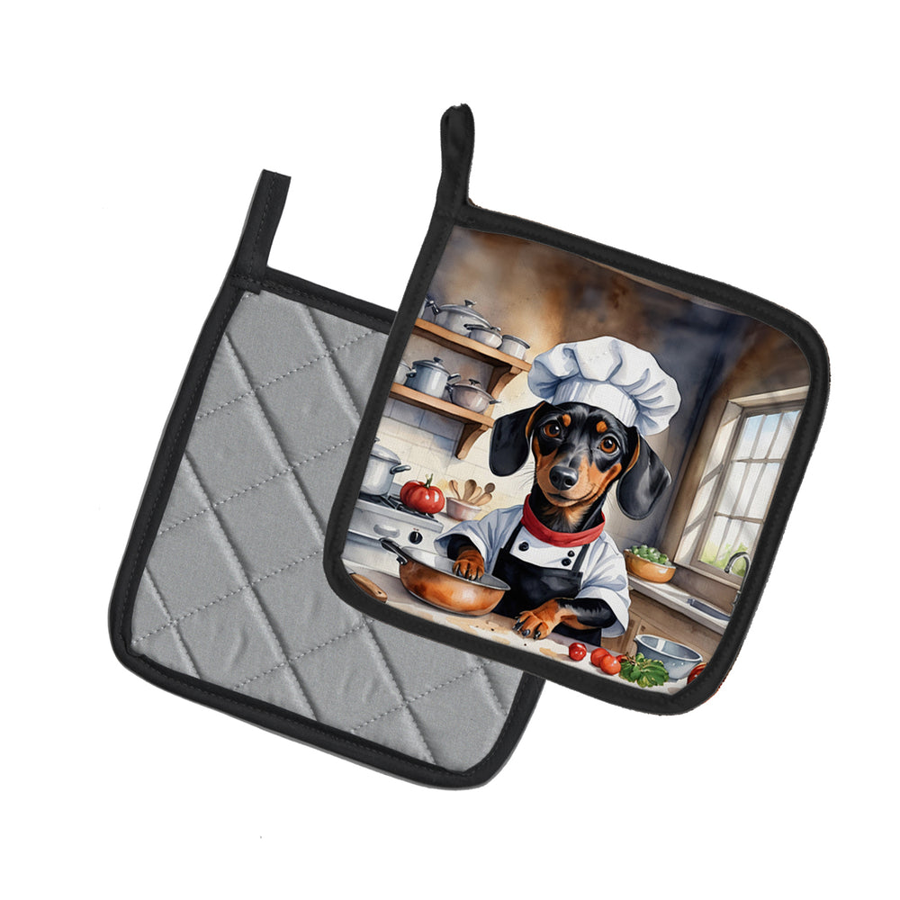 Dachshund The Chef Pair of Pot Holders Image 2