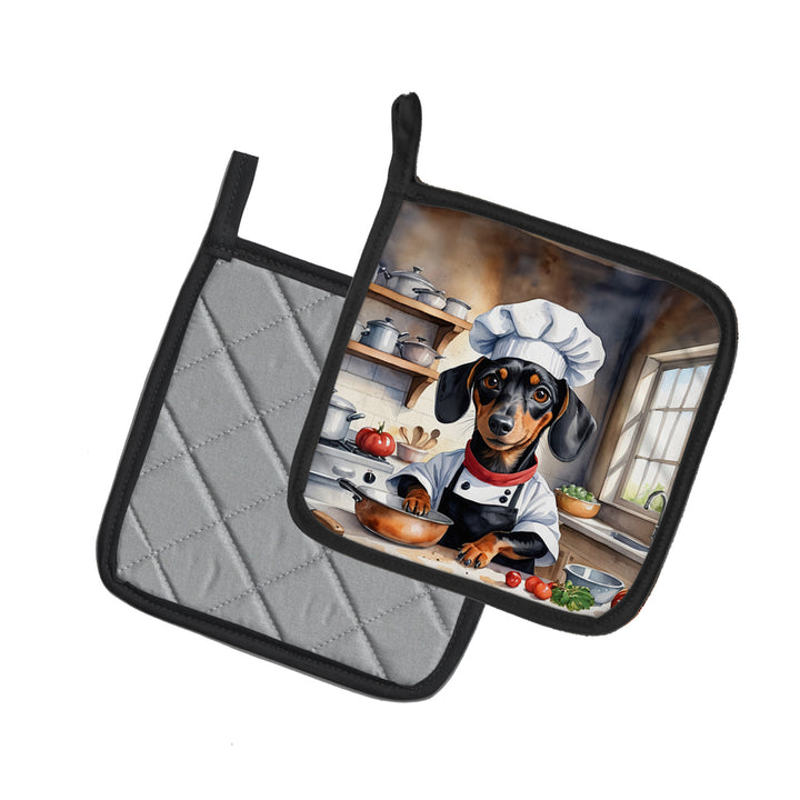 Dachshund The Chef Pair of Pot Holders Image 2