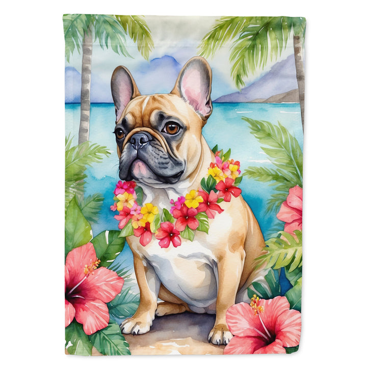 French Bulldog Luau Garden Flag Image 1