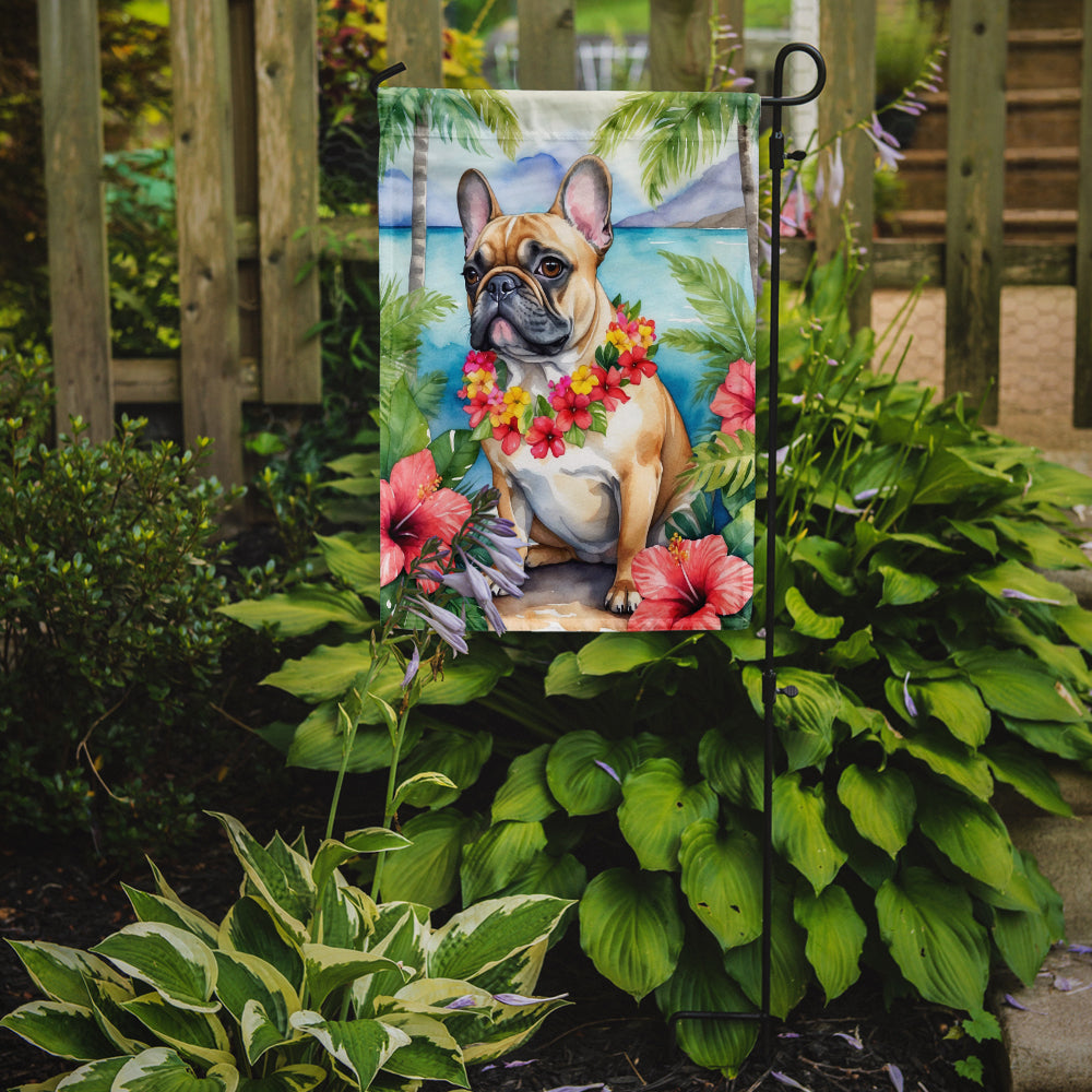 French Bulldog Luau Garden Flag Image 2