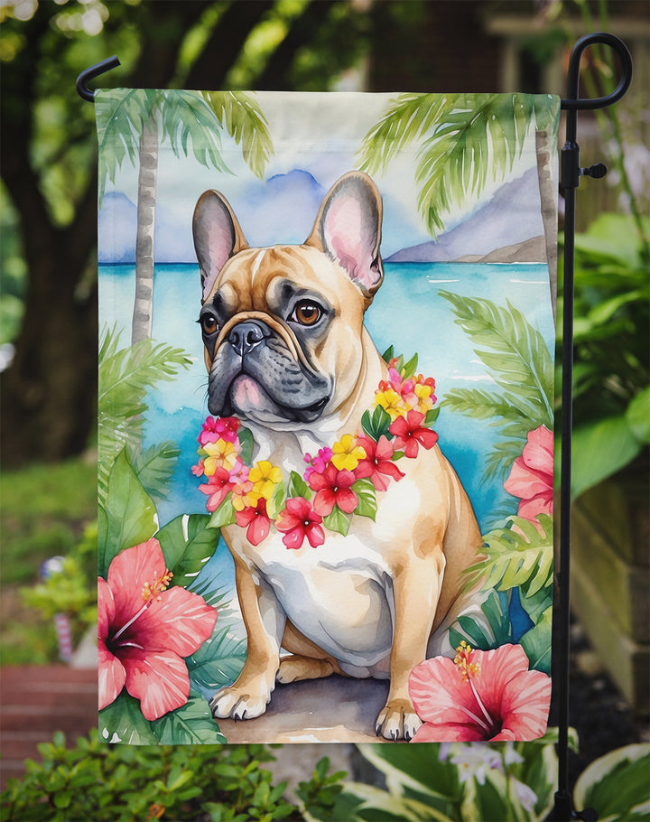 French Bulldog Luau Garden Flag Image 3