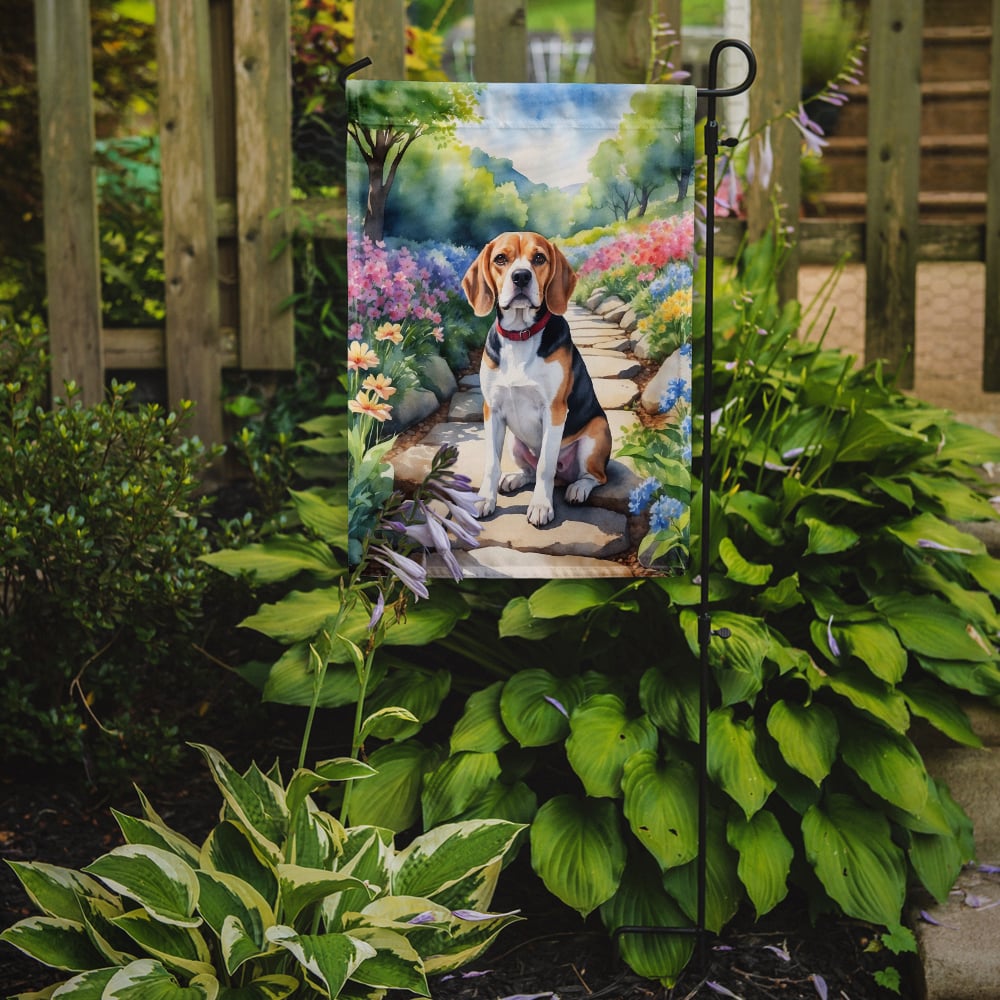 Beagle Spring Garden Garden Flag Image 2