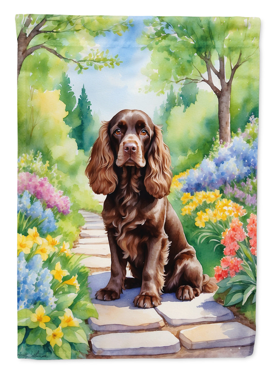 Cocker Spaniel Spring Path Garden Flag Image 1