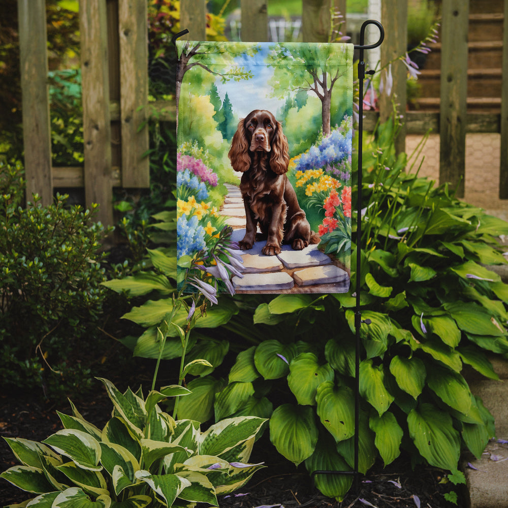 Cocker Spaniel Spring Path Garden Flag Image 2