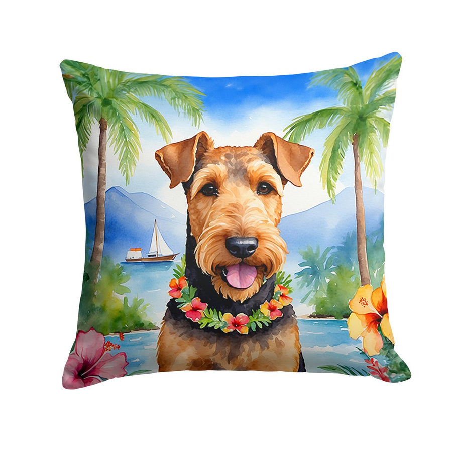 Airedale Terrier Luau Throw Pillow Image 1