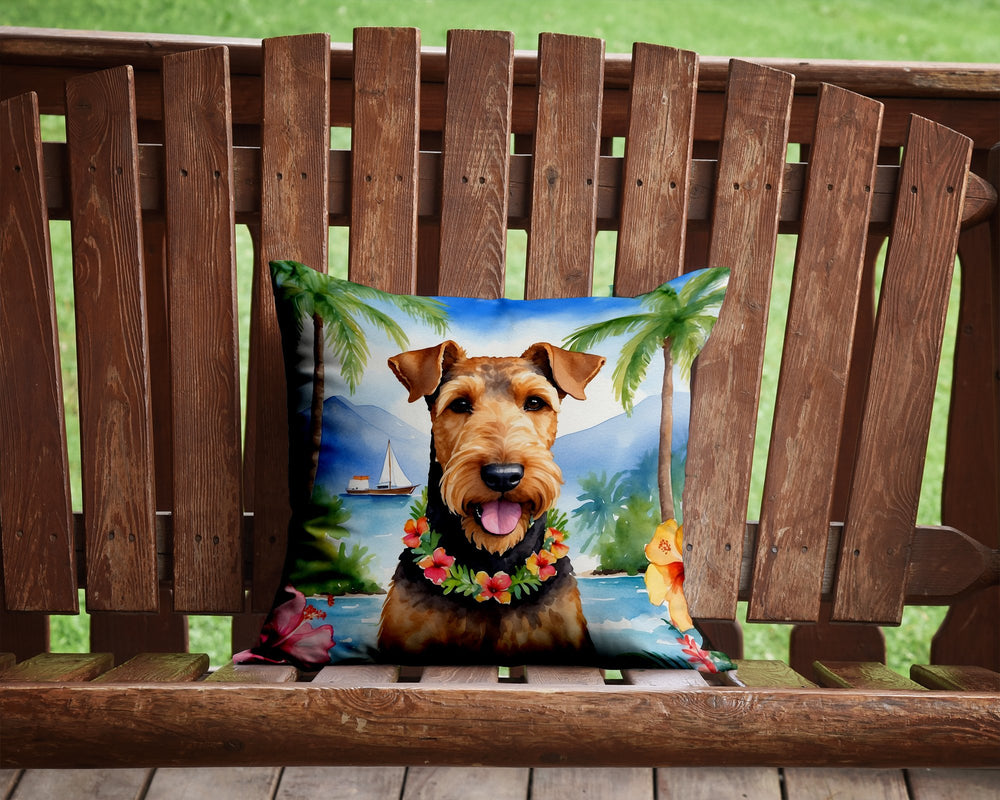 Airedale Terrier Luau Throw Pillow Image 2