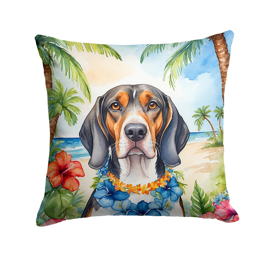 American English Coonhound Luau Throw Pillow Image 1