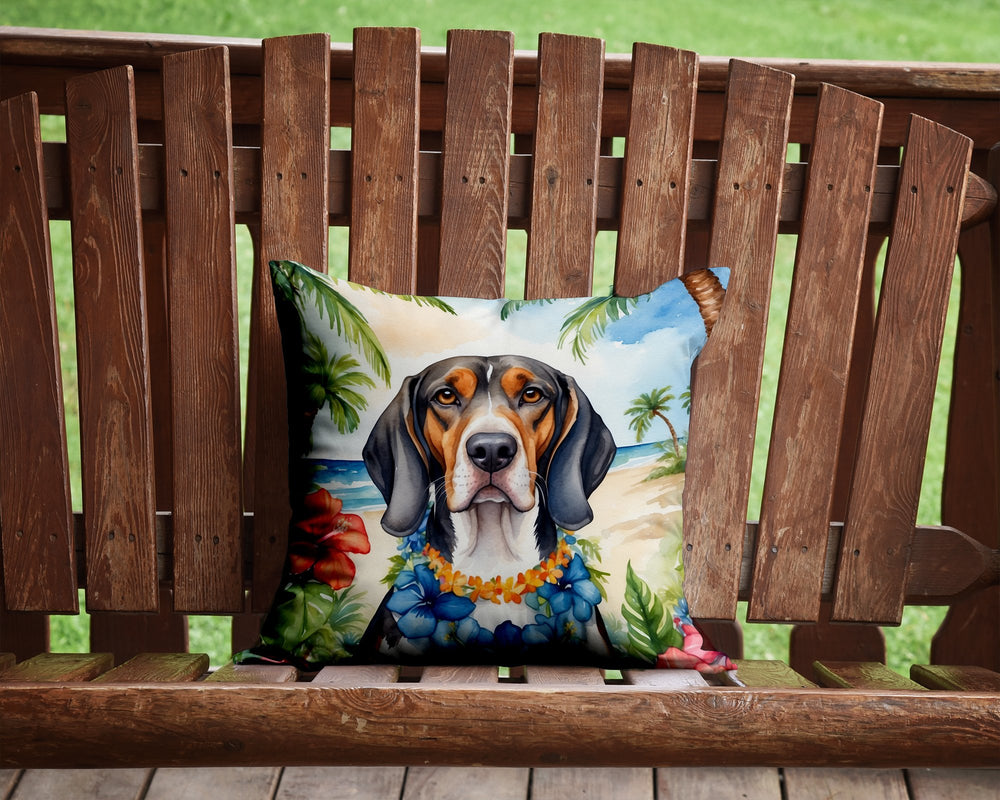 American English Coonhound Luau Throw Pillow Image 2