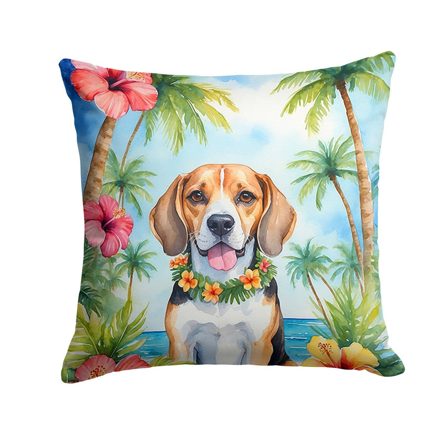 Beagle Luau Throw Pillow Image 1