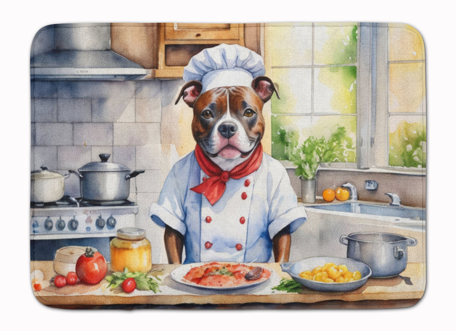 Staffordshire Bull Terrier The Chef Memory Foam Kitchen Mat Image 1