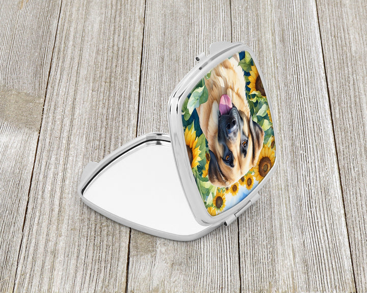 Anatolian Shepherd in Sunflowers Compact Mirror Image 2